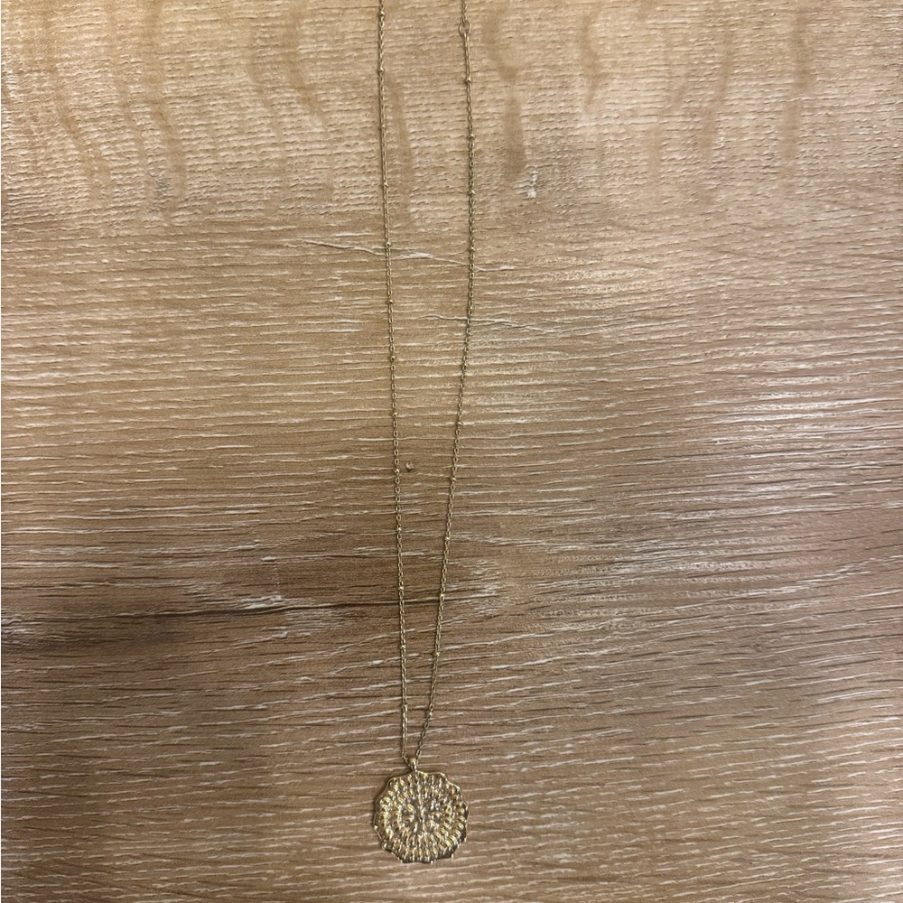 Gorjana Gold Textured Pendant Necklace